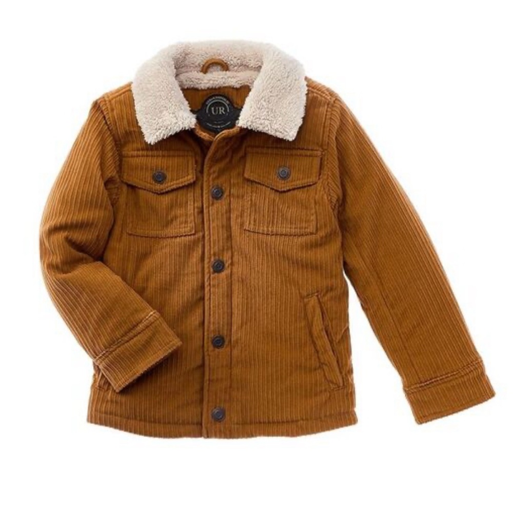Urban Republic Tan Corduroy Jacket with Cream Sherpa Collar